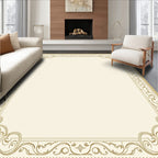 Ornate Gold Scroll Border Accent Rug