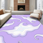 Lavender Swirling Cloud Abstract Waves Rug