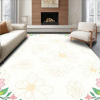 Blush Pink Floral Botanical Vine Rug