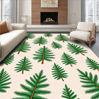 Green Evergreen Forest Trees Scattered Rug