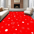 Whimsical Red Snowfall Scatter Rug