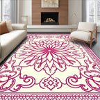 Crimson Medallion Garden Border Rug