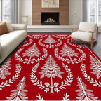 Crimson White Fir Laurel Medallion Rug