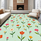 Whimsical Floral Sprigs Field Rug