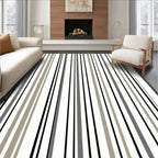 Modern Gray And Tan Stripe Rug