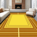 Golden Yellow Brown Concentric Squares Rug