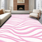Soft Pink Abstract Swirl Rug