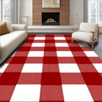 Bold Red White Buffalo Check Rug