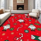 Christmas Gnomes Candy Canes Gift Boxes Rug