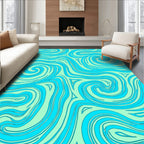 Aqua Swirls Aqua Abstract Swirls Rug