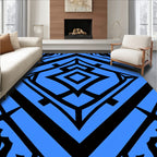 Bold Blue Echoing Diamond Rug