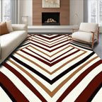 Warm Earthy Diamond Chevron Rays Rug