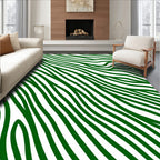 Abstract Green Zebra Striped Rug