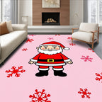 Pink Snowflake Santa Claus Rug