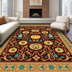 Spooky Pumpkin Gnome Autumn Scrollwork Rug