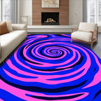 Vibrant Pink Blue Swirl Vortex Rug