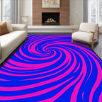 Vibrant Pink Blue Swirl Rug