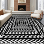 Monochromatic Optical Illusion Square Rug