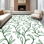 Dark Green Twining Leaf Vine Rug