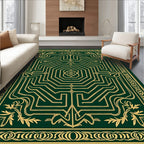 Deep Emerald Maze Laurel Foliage Rug