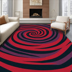 Crimson Purple Swirling Vortex Rug