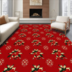 Crimson Floral Medallion Repeat Rug