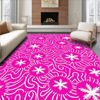 Bright Fuchsia Snowflake Swirls Rug