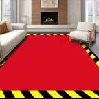 Bold Red Black Yellow Warning Stripe Rug