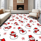 Whimsical Snowman Red Scarf Charm Rug