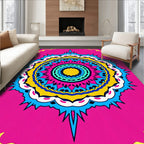 Vibrant Pink Medallion Sunburst Rug