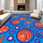 Coastal Orange Starfish Marine Life Rug