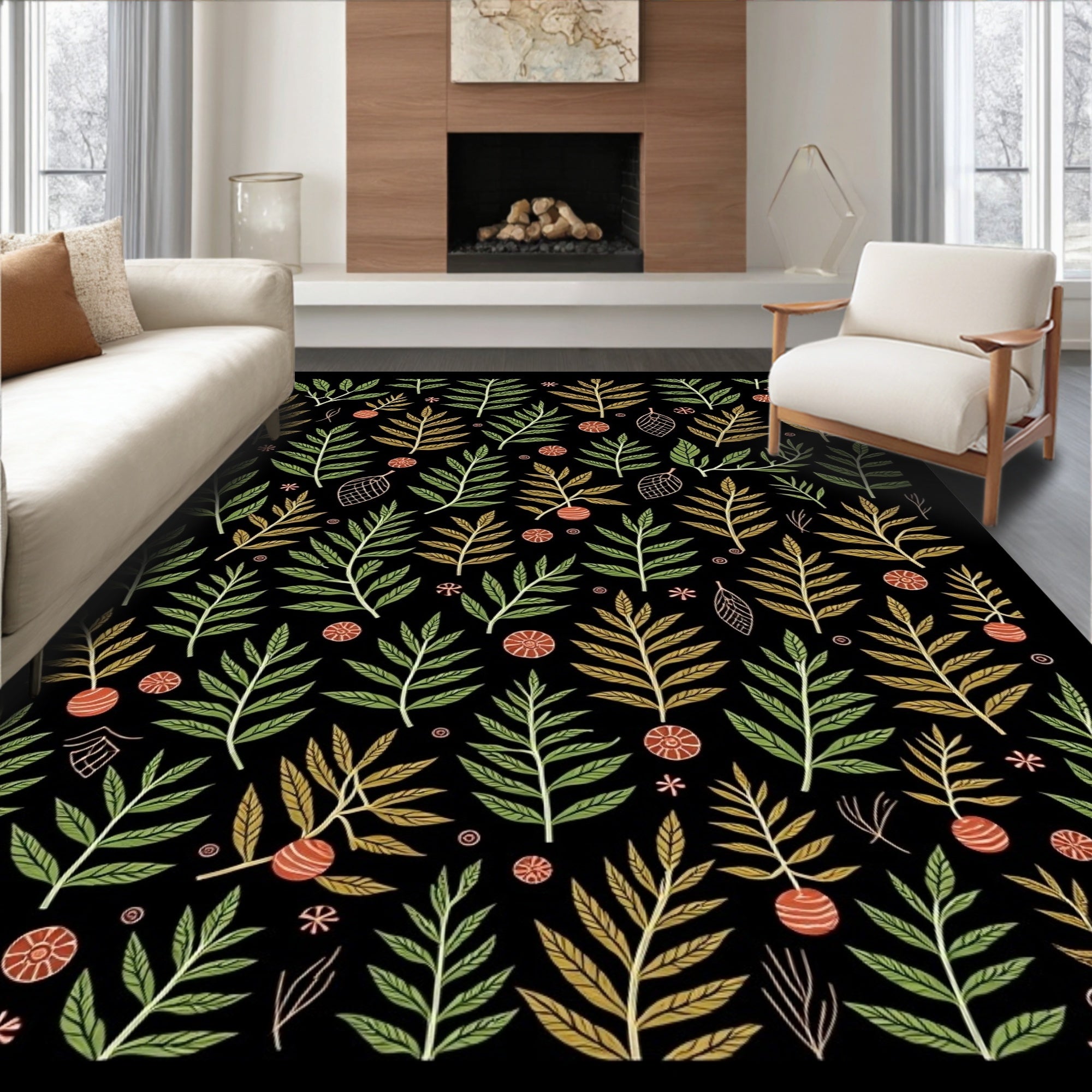 Botanical Sprigs Autumn Forest Rug