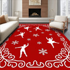 Red Snow Fairy Ballet Dancers Rug