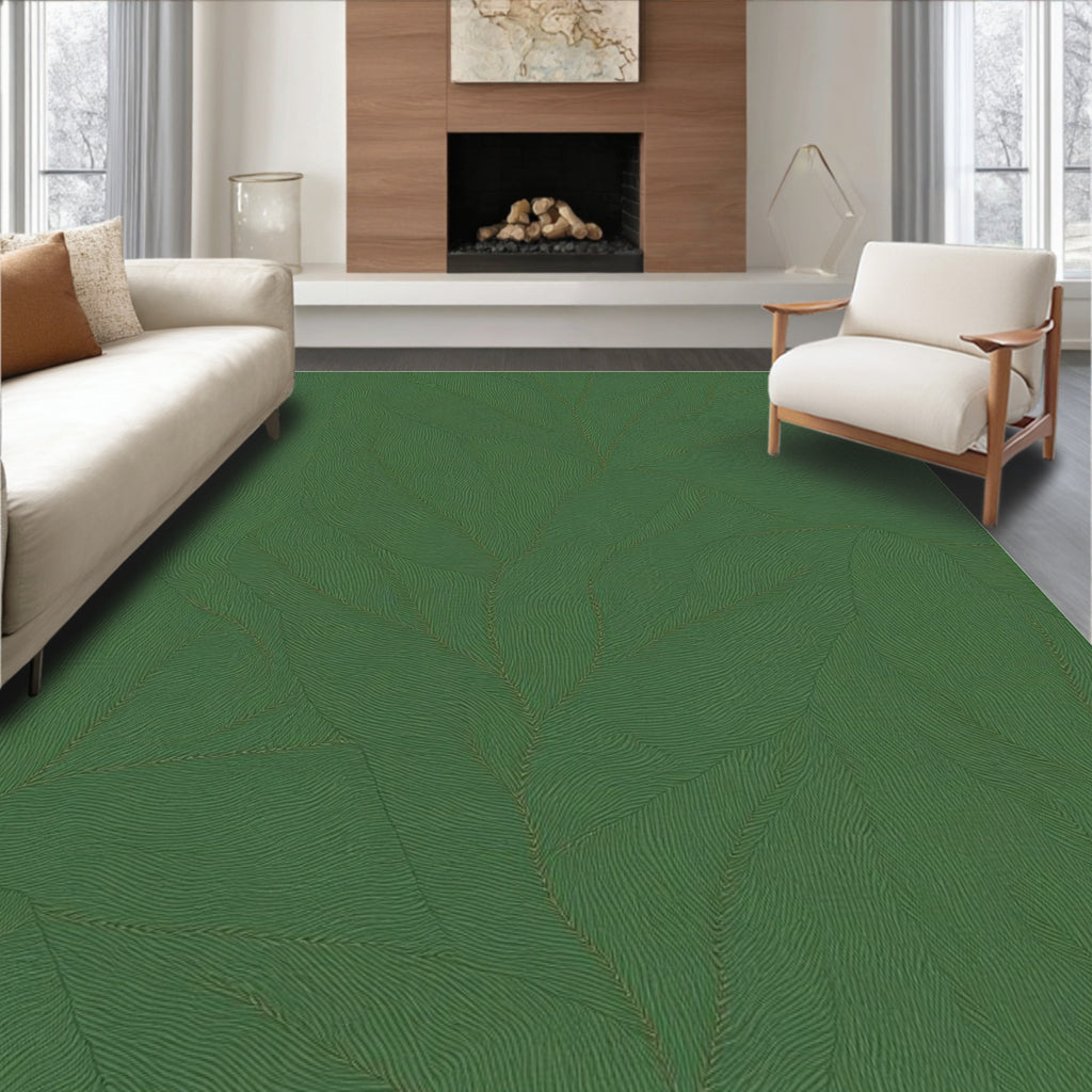 Verdant Grove Feathered Abstract Rug