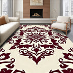 Burgundy Floral Damask Radiance Rug