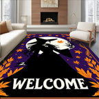 Enchanting Witch Halloween Leaf Border Rug
