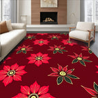Crimson Floral Medallion Rug