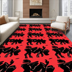Crimson Red Black Winged Creature Repeat Rug