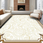 Golden Swirl Floral Ornament Rug