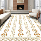 Rich Ochre Floral Garden Frame Rug