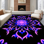 Vibrant Fuchsia Blue Swirl Medallion Rug