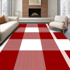 Classic Red Gingham Checkered Rug