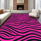 Vibrant Pink Zebra Wave Rug
