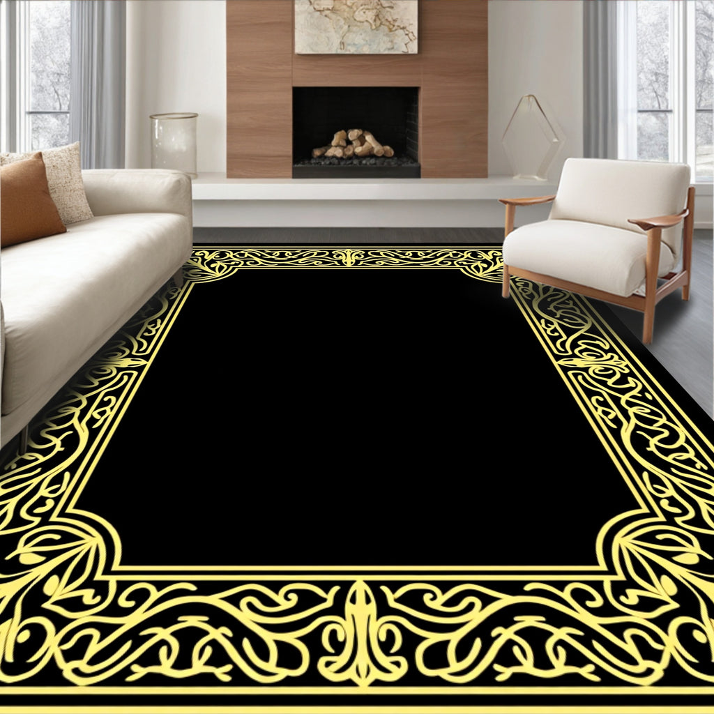 Antique Gold Celtic Knot Border Rug