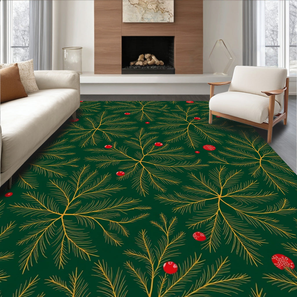 Evergreen Golden Pine Berry Rug