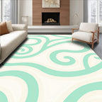 Cool Swirls Cream and Teal Rug