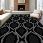 Monochromatic Dark Geometric Octagon Rug