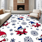 Festive Gnomes And Snowflakes Rug
