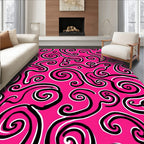Vibrant Pink Swirl Abstract Rug