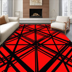 Bold Red Intersecting Lines Rug